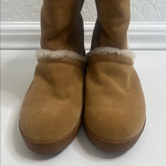 Tory Burch Ginger Suede Shearling Boots Sz 6 - Picture 5 of 10